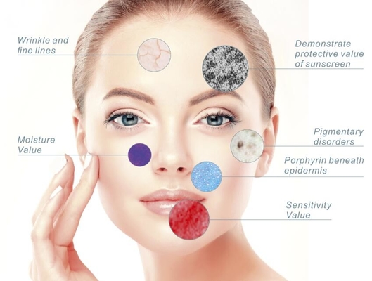 Dispositif de dermatologie de visage de machine d'analyseur de peau de rugosité de 7 langues