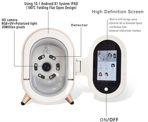 Dispositif facial diagnostique de dermatologie du scanner 50HZ d'analyseur facial de peau