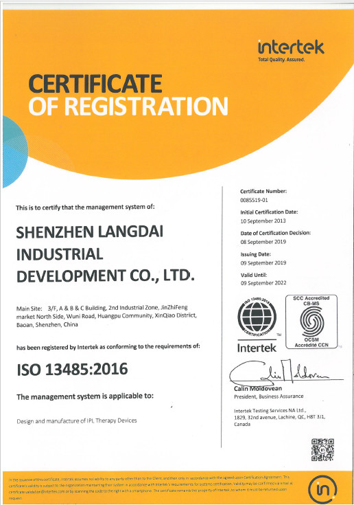 Chine Shenzhen Langdai Industrial Development Co., Ltd. Certifications